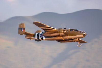 B-25 Mitchell doing flybys on a beautiful evening in British Columbia. Photo by Instagram user @eyetrapperyvr