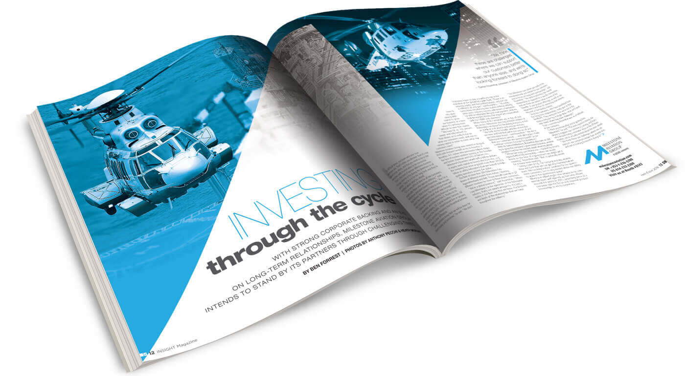 Insight magazine open to sample layout.